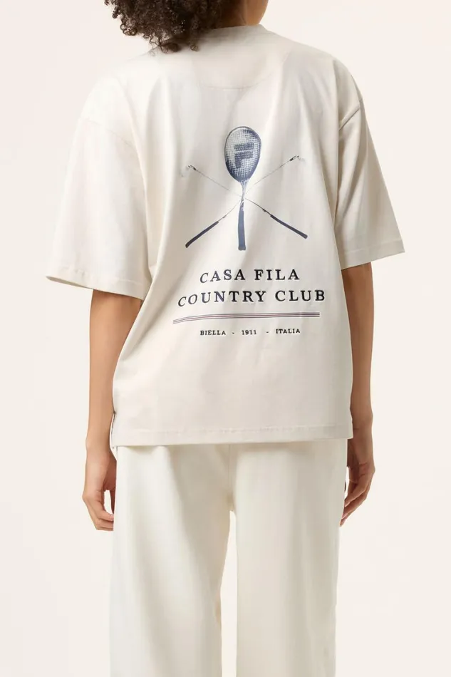 Men Tops and TShirts Fila Country Club Raquet Box Tee 920 Gardenia Men Tops and TShirts Fila Country Club Raquet Box Tee 920 Gardenia
