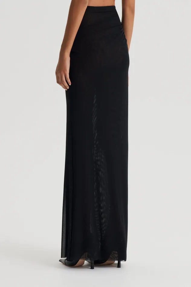 MESH GATHERED SKIRT BLACK Women Skirts Scanlan Theodore MESH GATHERED SKIRT BLACK Women Skirts Scanlan Theodore