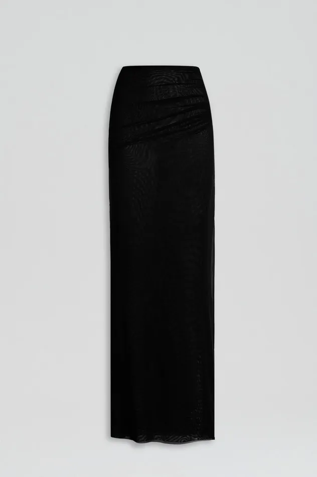 MESH GATHERED SKIRT BLACK Women Skirts Scanlan Theodore MESH GATHERED SKIRT BLACK Women Skirts Scanlan Theodore