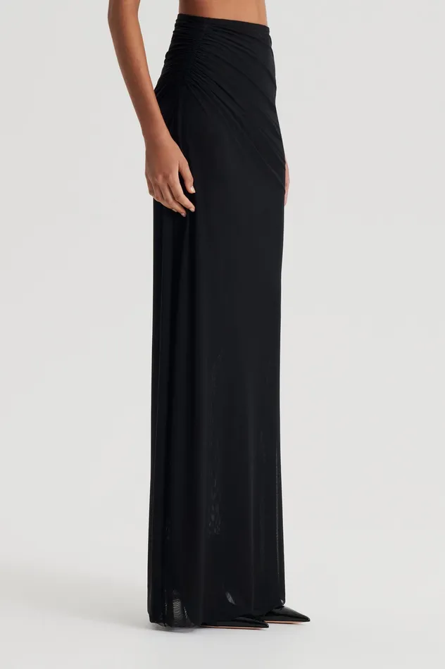 MESH GATHERED SKIRT BLACK Women Skirts Scanlan Theodore MESH GATHERED SKIRT BLACK Women Skirts Scanlan Theodore