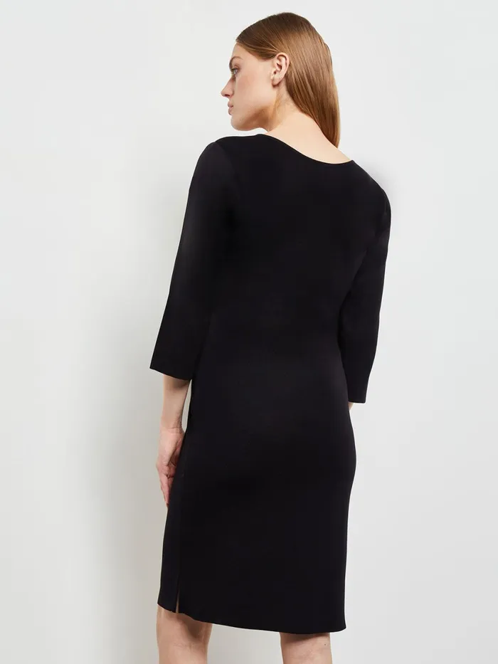 Misook 34 Sleeve Sheath Dress 8211 Black Scoop Neck Dress Misook Women Dresses