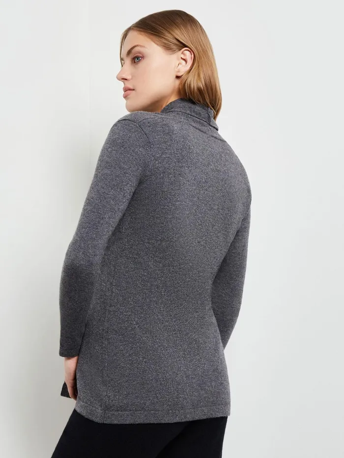 Misook Buckle Detail Shawl Collar Cashmere Cardigan Women Jackets and Coats