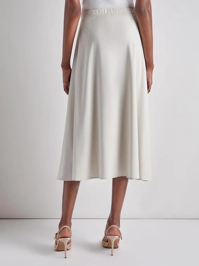 Misook Dart Detail Woven Full Midi Skirt Women Skirts