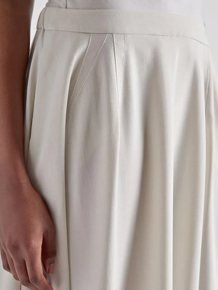 Misook Dart Detail Woven Full Midi Skirt Women Skirts