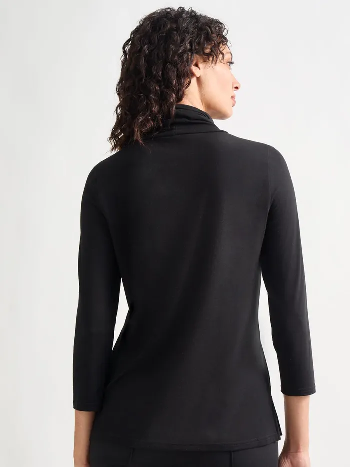 Misook Jersey Turtleneck Top Black Women Tops and Tees
