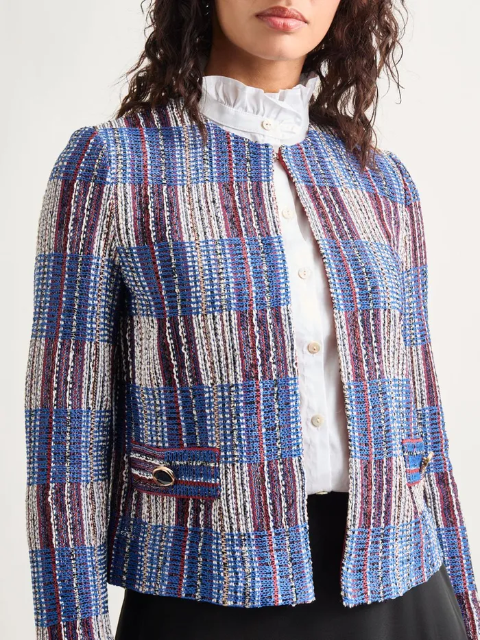 Misook Jewel Neck Tweed Jacket Women Jackets and Coats Misook Jewel Neck Tweed Jacket Women Jackets and Coats