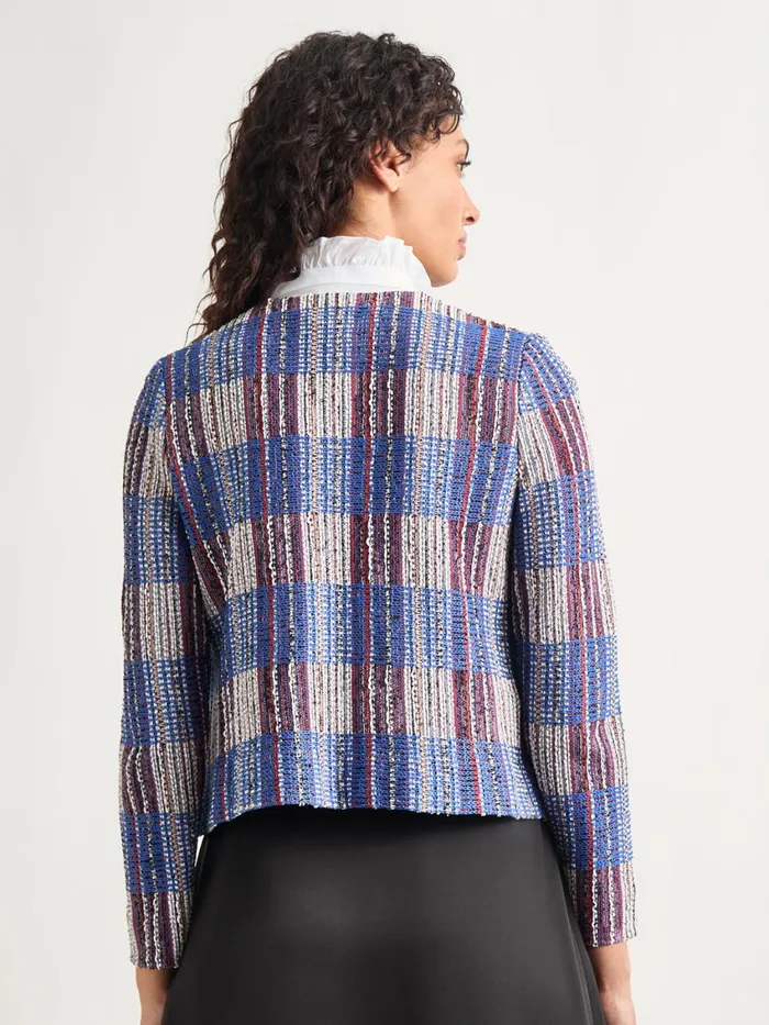 Misook Jewel Neck Tweed Jacket Women Jackets and Coats Misook Jewel Neck Tweed Jacket Women Jackets and Coats