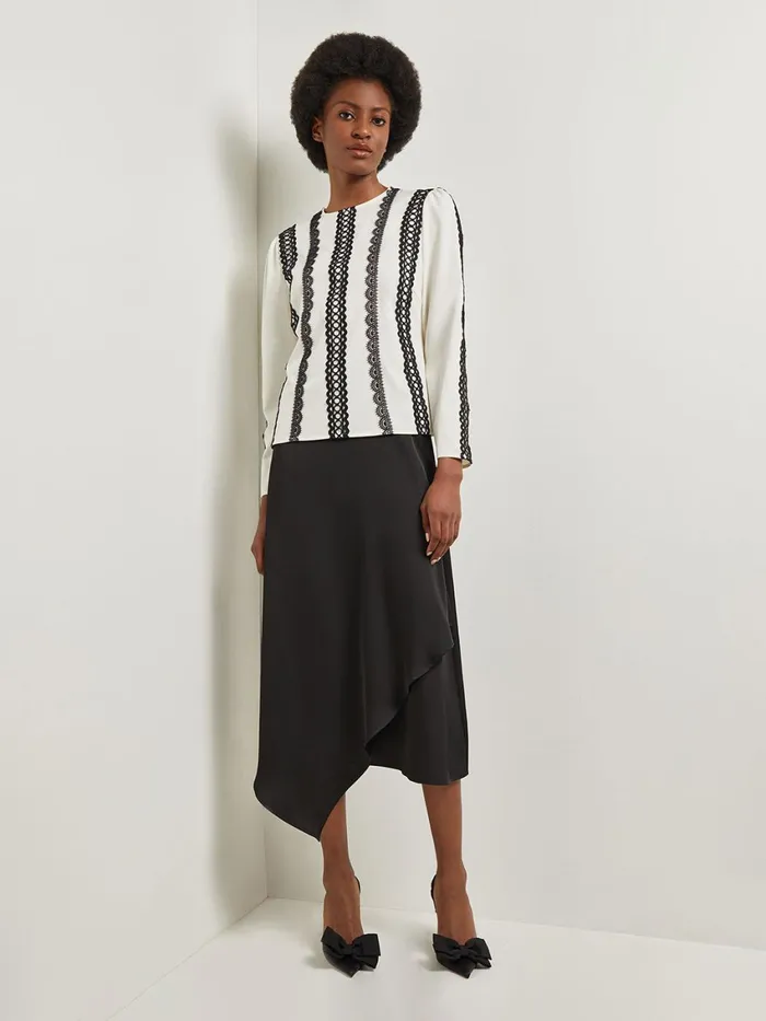 Misook Lace Applique Woven Blouse Women Blouses and Shirts Misook Lace Applique Woven Blouse Women Blouses and Shirts