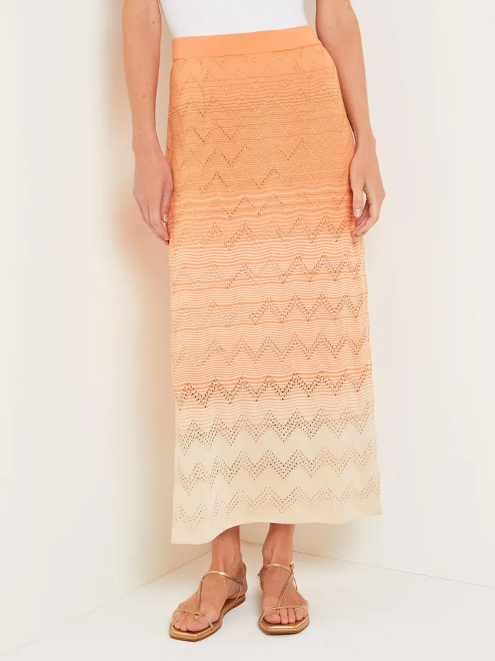 Misook Midi Straight Skirt 8211 Ombre Pointelle Soft Knit Women Skirts