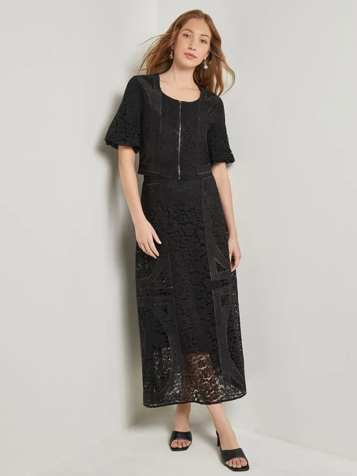 Misook Modern Fit Cropped Textural Woven Blouse Women Tops and Tees