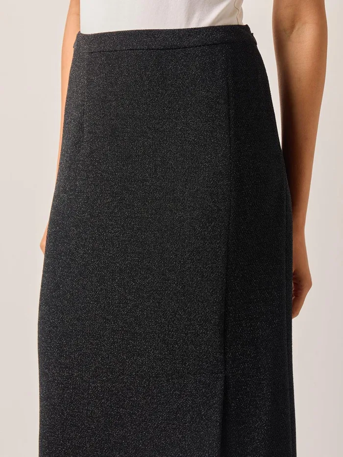 Misook Modern Fit Sparkle Stretch Woven Straight Maxi Skirt Women Skirts