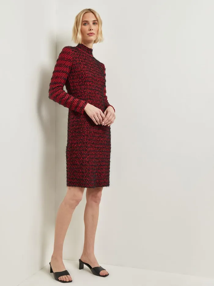 Misook Modern Fit TwoTone Eyelash Knit Sheath Dress Women Dresses