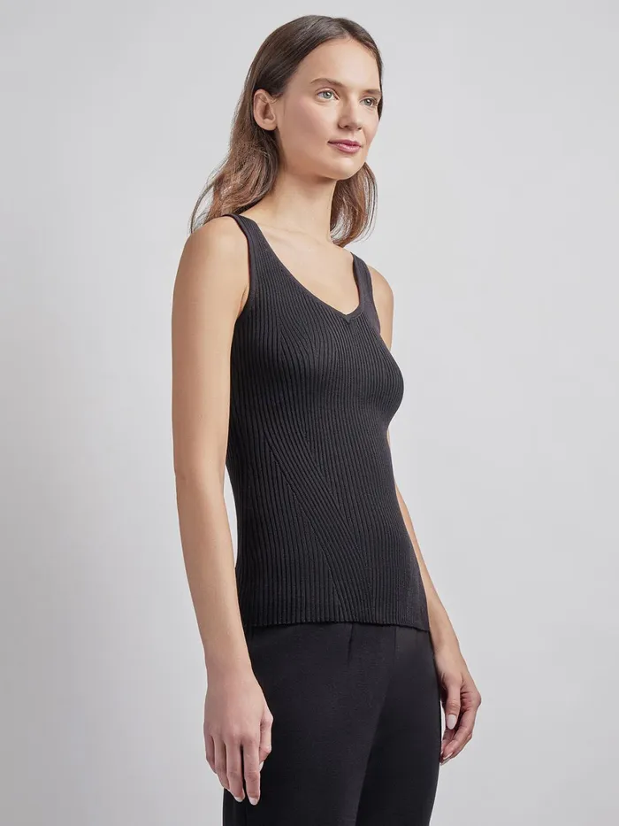 Misook Shaped Ribbed Knit VNeck Tank Women Tops and Tees Misook Shaped Ribbed Knit VNeck Tank Women Tops and Tees