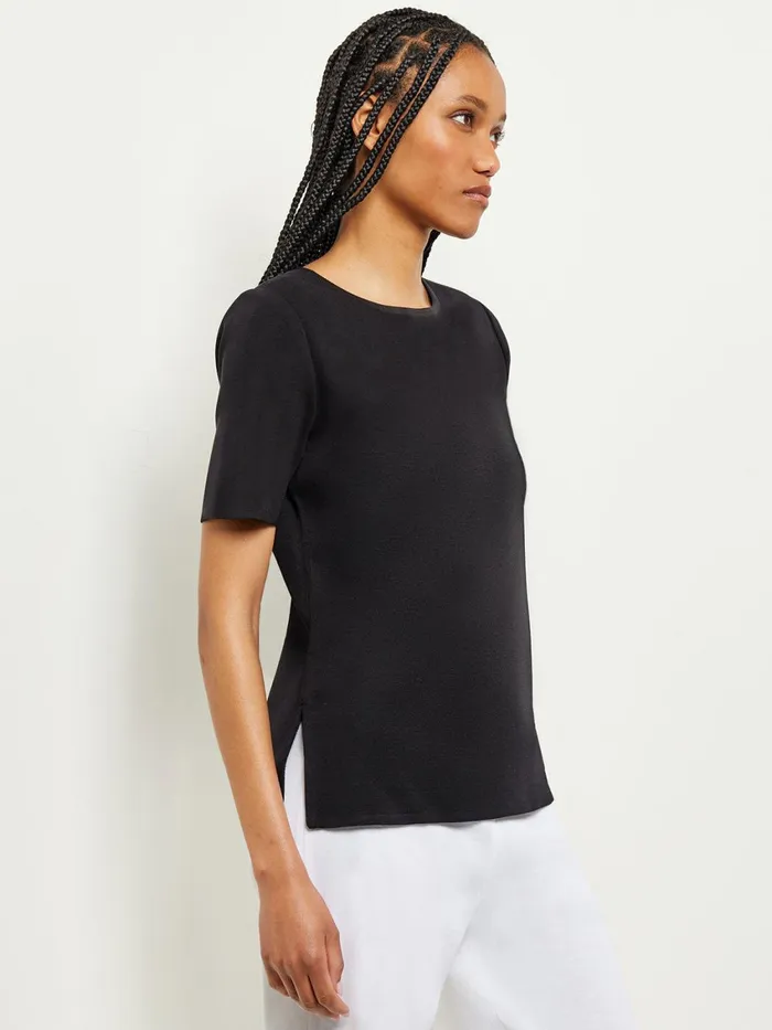 Misook Short Sleeve Knit Tunic Women Tops and Tees