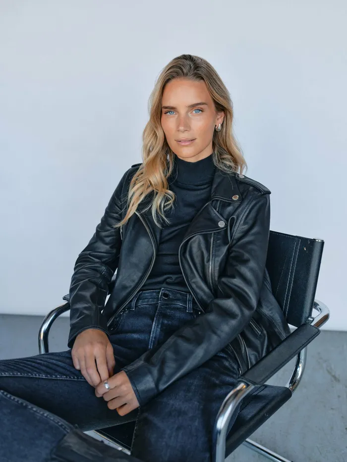 MMMitchel Mol Leather Jacket Black Women Jackets and Coats MOS MOSH