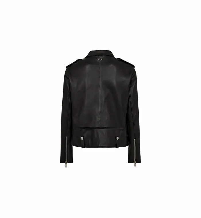 MMMitchel Mol Leather Jacket Black Women Jackets and Coats MOS MOSH MMMitchel Mol Leather Jacket Black Women Jackets and Coats MOS MOSH