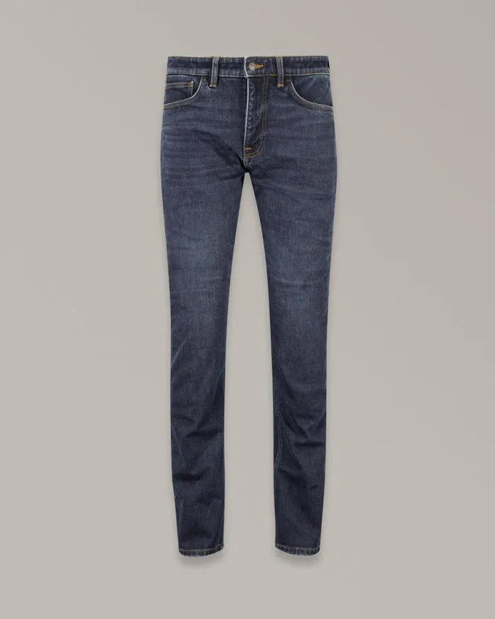 Motorcycle Trousers Men Belstaff Poplar Motorcycle Jeans Washed Indigo