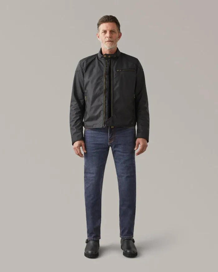 Motorcycle Trousers Men Belstaff Poplar Motorcycle Jeans Washed Indigo