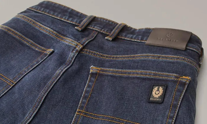 Motorcycle Trousers Men Belstaff Poplar Motorcycle Jeans Washed Indigo