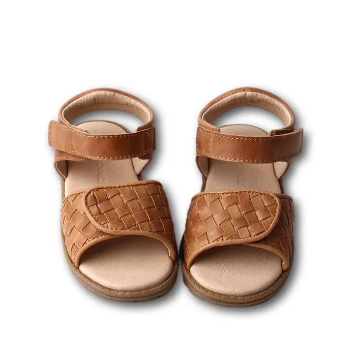 Nisolo Baby Toddler and Kids Shoes Women Woven Hard Sole Sandal Walnut Walnut