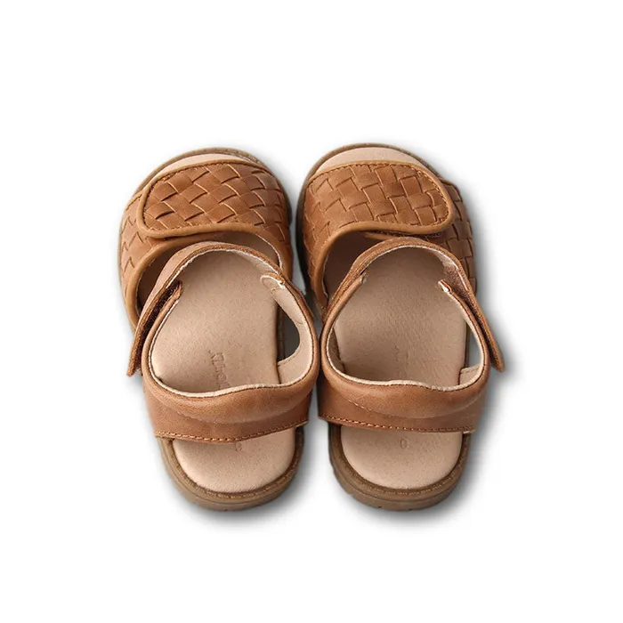 Nisolo Baby Toddler and Kids Shoes Women Woven Hard Sole Sandal Walnut Walnut