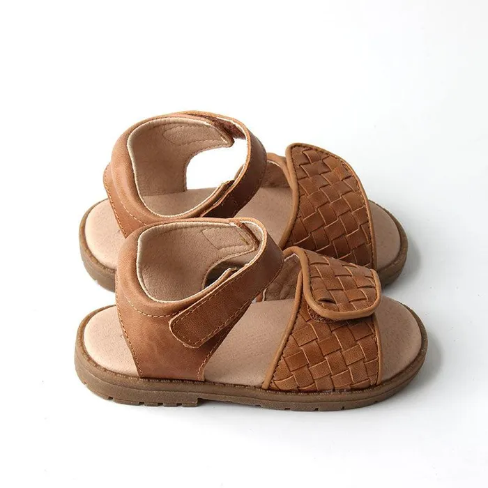Nisolo Baby Toddler and Kids Shoes Women Woven Hard Sole Sandal Walnut Walnut