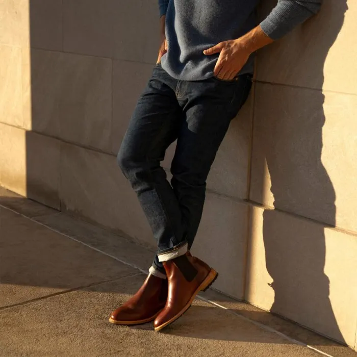 Nisolo Boots Men Marco Everyday Chelsea Boot Mahogany