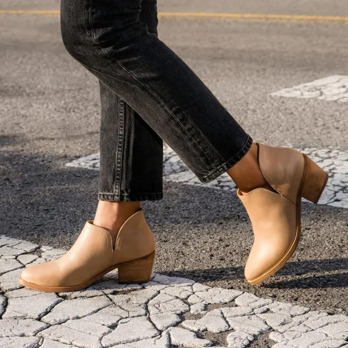 Nisolo Boots Women Mia Everyday Ankle Bootie Almond