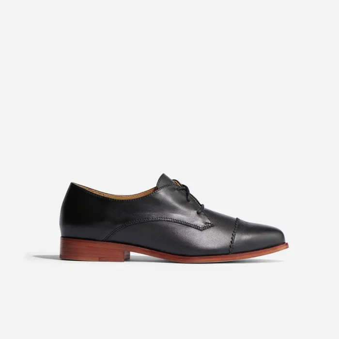 Nisolo Flats and Slip Ons Women Emilia Cap Toe Oxford Black Nisolo Flats and Slip Ons Women Emilia Cap Toe Oxford Black