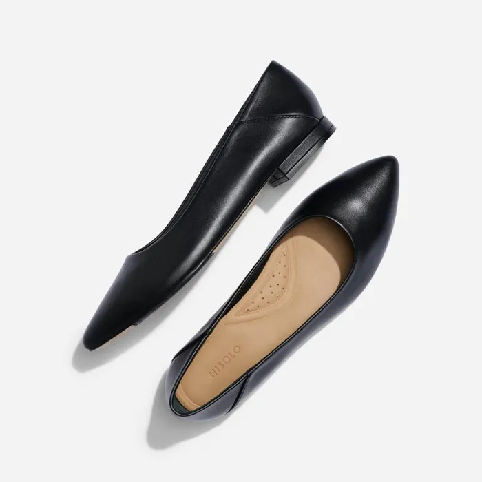 Nisolo Flats and Slip Ons Women Fina Pointed Toe Flat Black Nisolo Flats and Slip Ons Women Fina Pointed Toe Flat Black