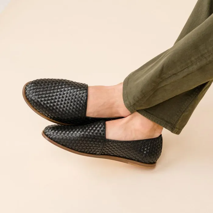 Nisolo Sandals and Slip Ons Men Alejandro Woven Slip On 20 Woven Black