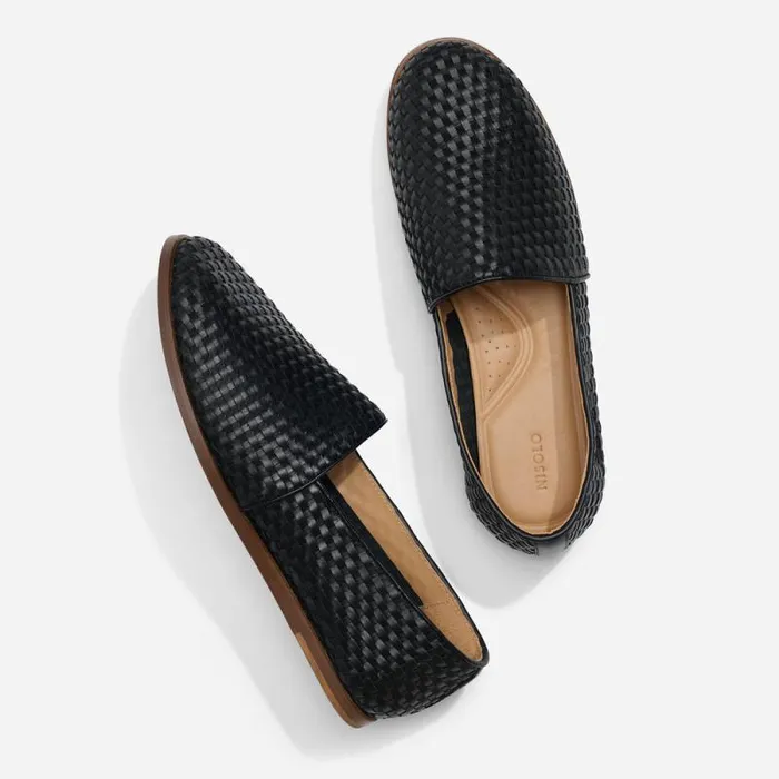 Nisolo Sandals and Slip Ons Men Alejandro Woven Slip On 20 Woven Black