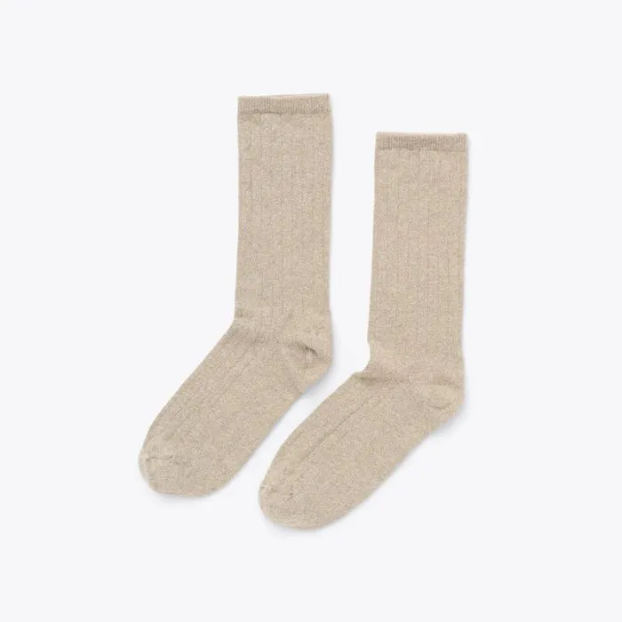 Nisolo Socks Men Cotton Crew Sock Oat