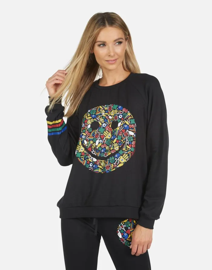 Noleta Lucky Happy Face Black Women039s Lauren Moshi Long Sleeve