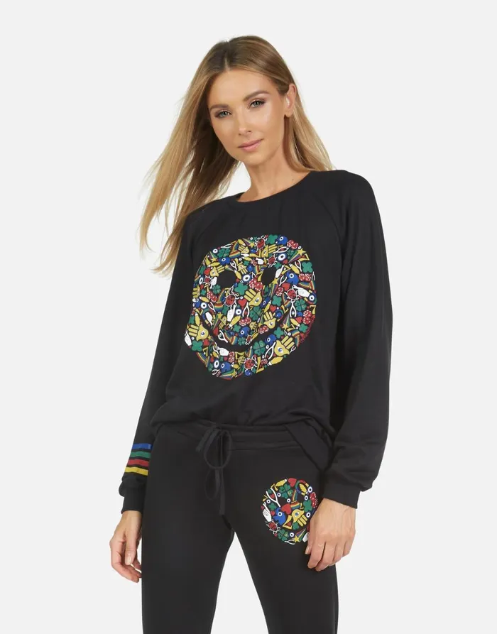 Noleta Lucky Happy Face Black Women039s Lauren Moshi Long Sleeve