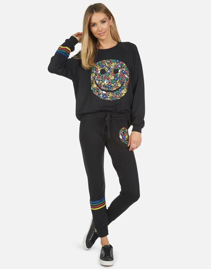 Noleta Lucky Happy Face Black Women039s Lauren Moshi Long Sleeve