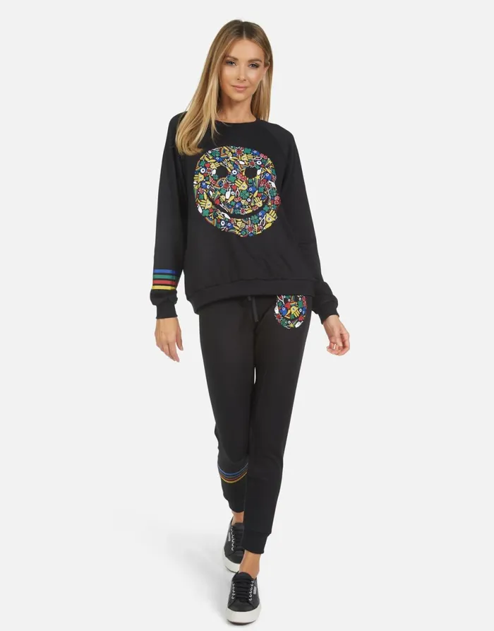 Noleta Lucky Happy Face Black Women039s Lauren Moshi Long Sleeve