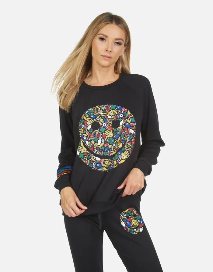Noleta Lucky Happy Face Black Women039s Lauren Moshi Long Sleeve