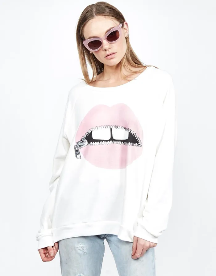 Noleta Pink Foil Zipper Mouth Milk Women039s Lauren Moshi Long Sleeve