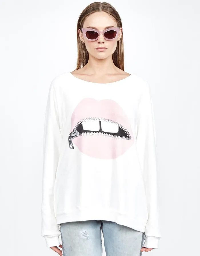 Noleta Pink Foil Zipper Mouth Milk Women039s Lauren Moshi Long Sleeve