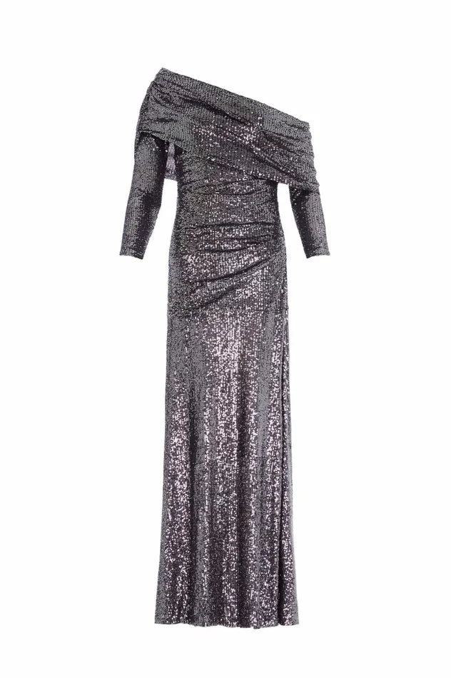 Nova OneShoulder Ankle Gown Grey Women Needle and Thread Dresses