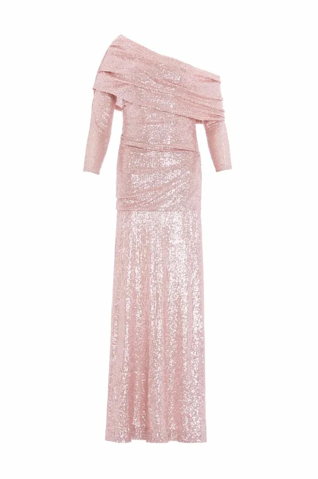 Nova OneShoulder Ankle Gown Pink Women Needle and Thread Dresses