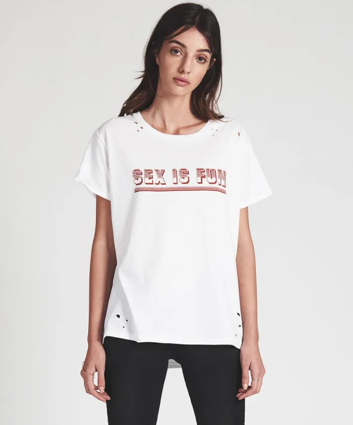 One Teaspoon Basic Tees SEX INFUSED TEE WHITE 8211 Women