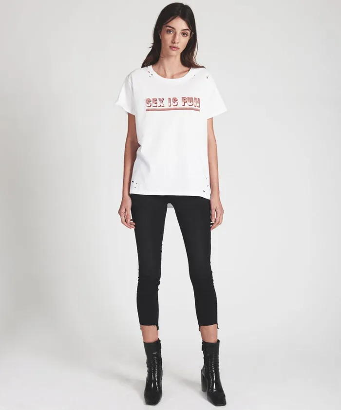 One Teaspoon Basic Tees SEX INFUSED TEE WHITE 8211 Women