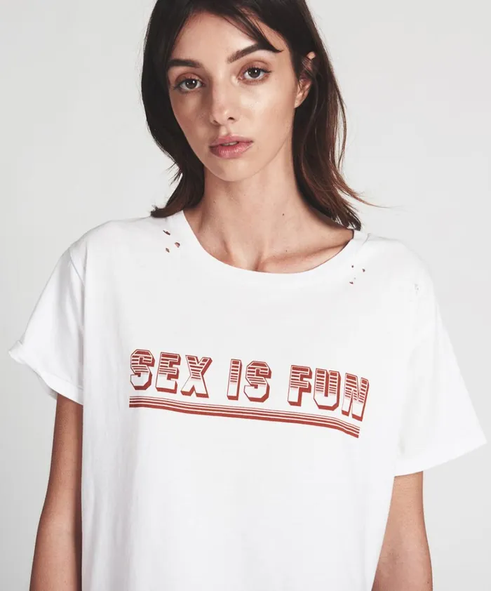 One Teaspoon Basic Tees SEX INFUSED TEE WHITE 8211 Women