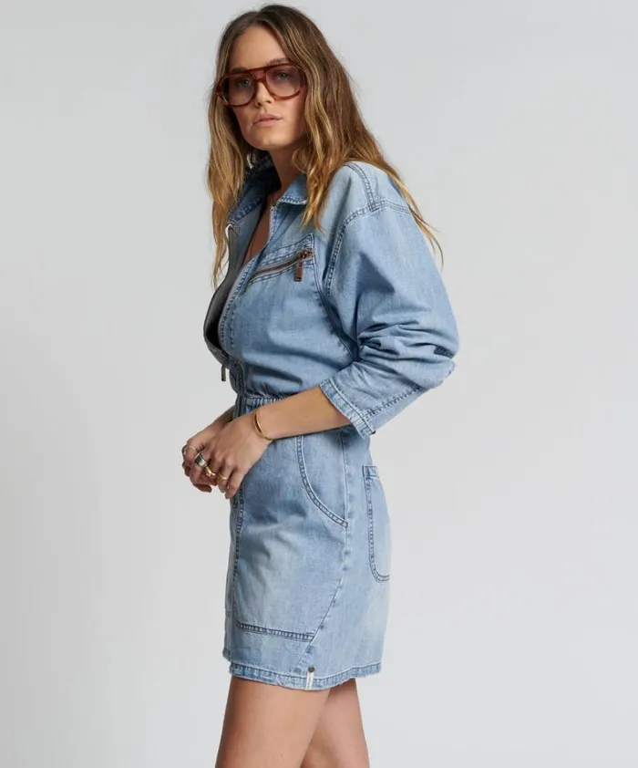 One Teaspoon Denim Dresses OCEAN CHAMBRAY OLIVIA DRESS 8211 Women One Teaspoon Denim Dresses OCEAN CHAMBRAY OLIVIA DRESS 8211 Women