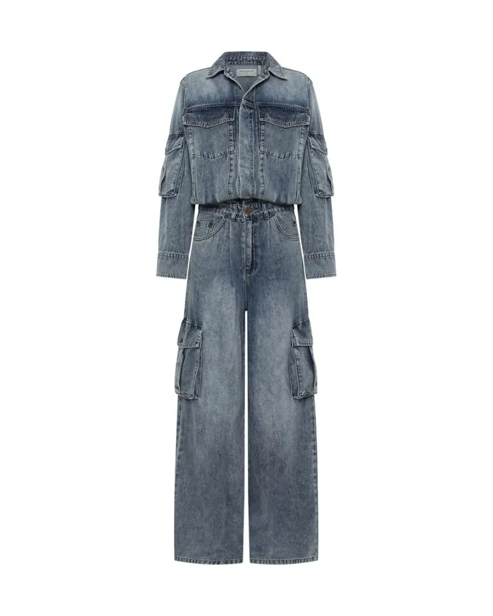 One Teaspoon Denim Jumpsuits BLUE BLOSSOM CARGO TRUCKER OVERALL 8211 Women One Teaspoon Denim Jumpsuits BLUE BLOSSOM CARGO TRUCKER OVERALL 8211 Women