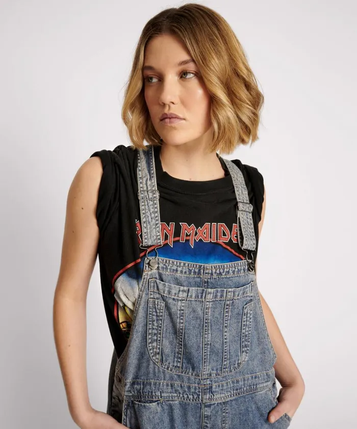 One Teaspoon Denim Jumpsuits DIRTY BLUE STANTON ST SKATER DENIM OVERALLS 8211 Women