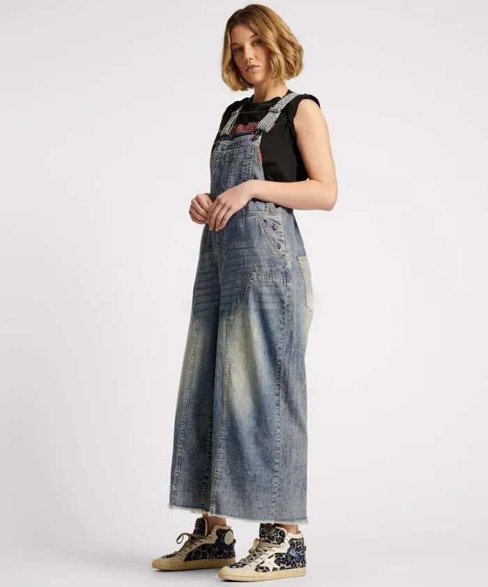 One Teaspoon Denim Jumpsuits DIRTY BLUE STANTON ST SKATER DENIM OVERALLS 8211 Women