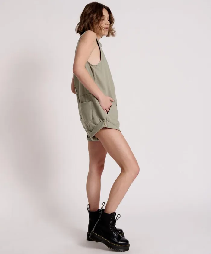 One Teaspoon Denim Jumpsuits FADED KHAKI MINI BRAXTON JUMPSUIT 8211 Women One Teaspoon Denim Jumpsuits FADED KHAKI MINI BRAXTON JUMPSUIT 8211 Women